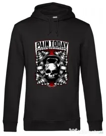 Hoodie barbat cu gluga Pain today power tomorrow Negru