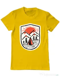 Tricou ADLER barbat Sunset camp Galben