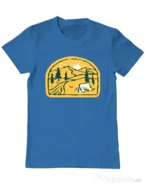 Tricou ADLER barbat River camp Albastru azuriu