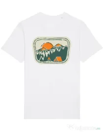 Tricou STANLEY STELLA barbat Camping badge Alb