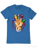 Tricou ADLER barbat High five Albastru azuriu