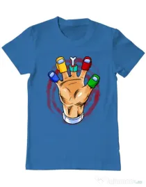 Tricou ADLER barbat High five Albastru azuriu