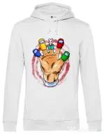 Hoodie barbat cu gluga High five Alb