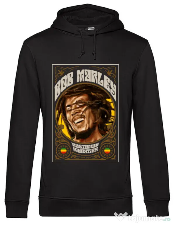 Hoodie barbat cu gluga Rasta man Negru