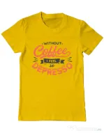 Tricou ADLER barbat Without coffee Galben