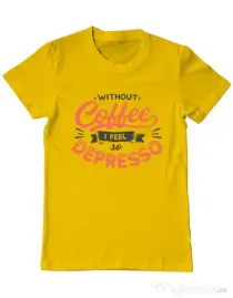 Tricou ADLER barbat Without coffee Galben