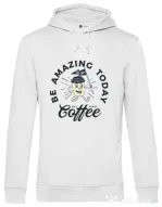 Hoodie barbat cu gluga Amazing coffee Alb