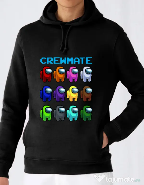 Hoodie barbat cu gluga Crewmate Negru