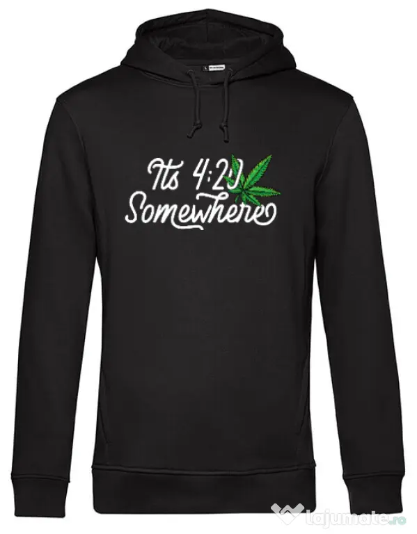 Hoodie barbat cu gluga It\'s time Negru