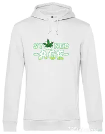 Hoodie barbat cu gluga Stoned age Alb