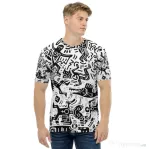 Tricou barbati all over Tribal