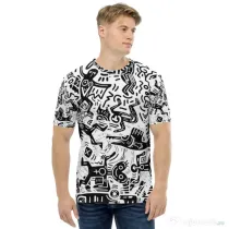 Tricou barbati all over Tribal