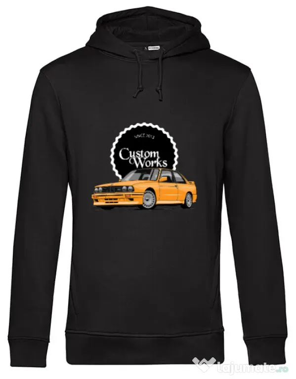Hoodie barbat cu gluga Yellow E30 Negru