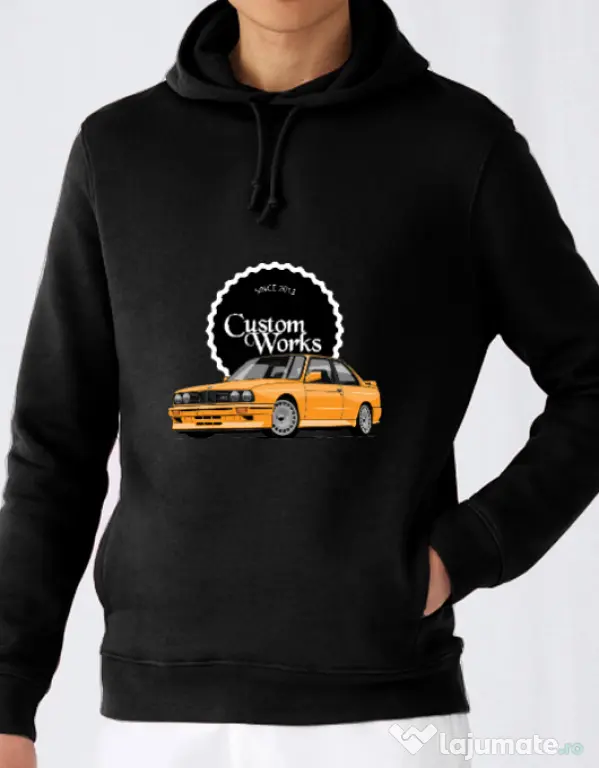 Hoodie barbat cu gluga Yellow E30 Negru