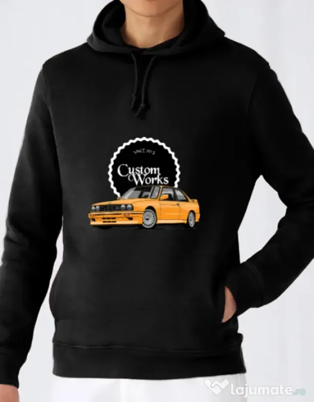 Hoodie barbat cu gluga Yellow E30 Negru