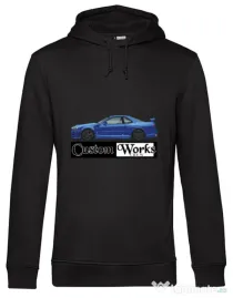 Hoodie barbat cu gluga GTR R34 Negru