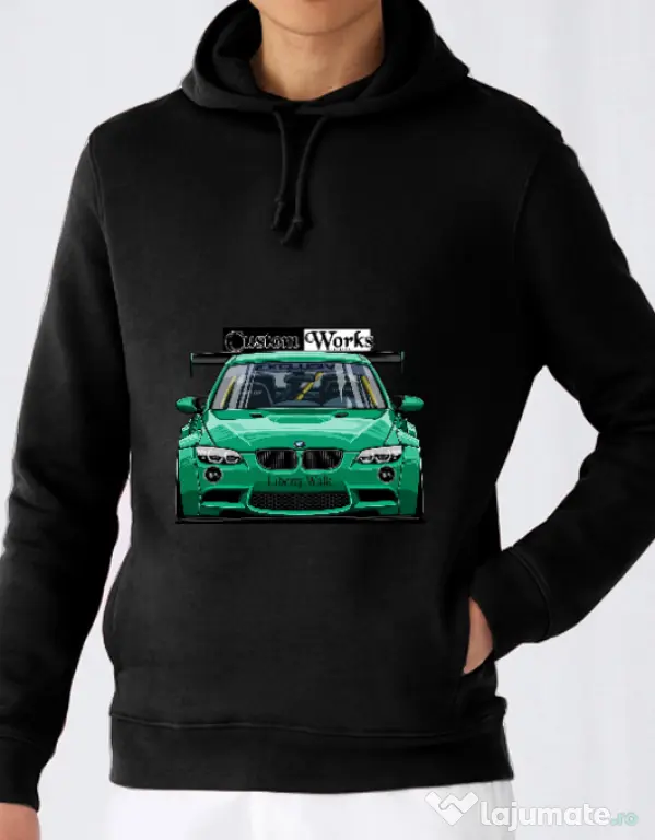 Hoodie barbat cu gluga M3 E92 Liberty Walk Negru