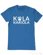 Tricou personalizat barbat Logo Kola Alb Albastru azuriu