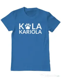 Tricou personalizat barbat Logo Kola Alb Albastru azuriu