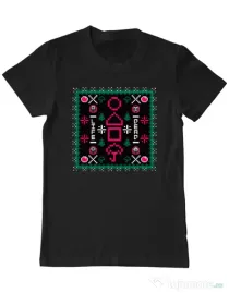 Tricou personalizat barbat Childhood Pattern Negru
