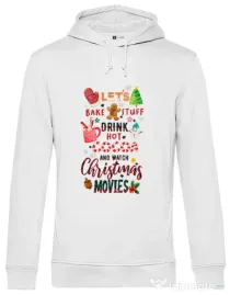 Hanorac barbat cu gluga Christmas Vibes Alb