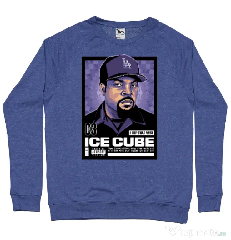 Bluza personalizata barbat ICE CUBE Albastru melanj