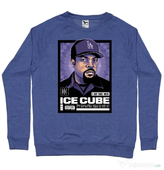 Bluza personalizata barbat ICE CUBE Albastru melanj