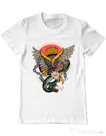 Tricou personalizat barbat Tattoo Fighting Alb