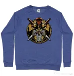 Bluza personalizata barbat Skull Spartan Albastru melanj