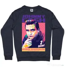 Bluza personalizata barbat Johnny Cash Denim inchis