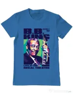 Tricou personalizat barbat BB KING Albastru azuriu