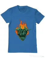 Tricou personalizat barbat METAL HEADS Albastru azuriu