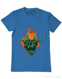Tricou personalizat barbat METAL HEADS Albastru azuriu