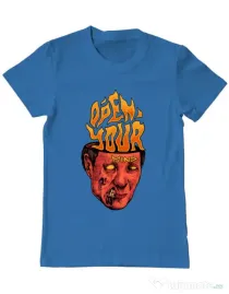 Tricou personalizat barbat OPEN YOUR MIND Albastru azuriu