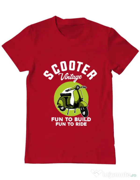 Tricou personalizat barbat SCOOTER VINTAGE Rosu
