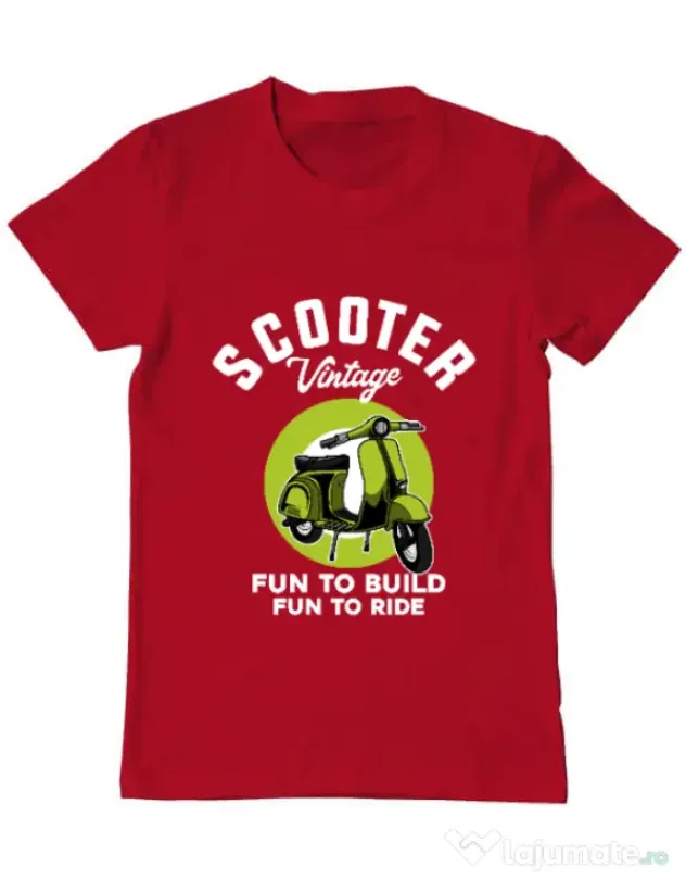 Tricou personalizat barbat SCOOTER VINTAGE Rosu