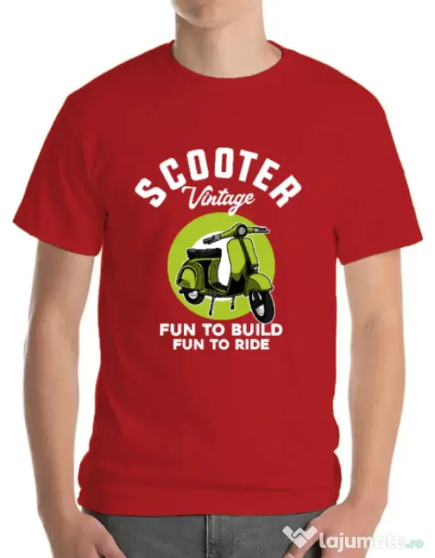 Tricou personalizat barbat SCOOTER VINTAGE Rosu