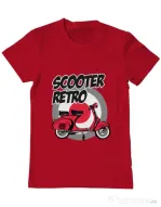 Tricou personalizat barbat SCOOTER RETRO RED COLOR Rosu
