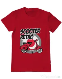 Tricou personalizat barbat SCOOTER RETRO RED COLOR Rosu
