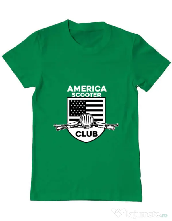 Tricou personalizat barbat AMERICA SCOOTER CLUB Verde mediu