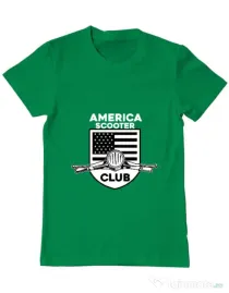 Tricou personalizat barbat AMERICA SCOOTER CLUB Verde mediu