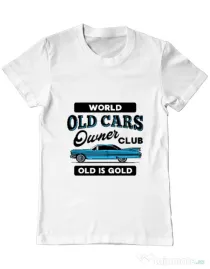 Tricou personalizat barbat OLD CARS CLUB Alb