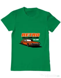 Tricou personalizat barbat RETRO CLASSIC CAR CLUB Verde mediu