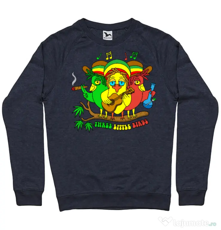 Bluza personalizata barbat Three Little Birds Denim inchis