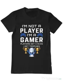 Tricou personalizat barbat Gamer Not Player - Playstation trophies Negru