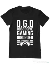 Tricou personalizat barbat OGD - Obsessive Gaming Disorder Negru
