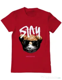 Tricou personalizat barbat Stay awesome Rosu