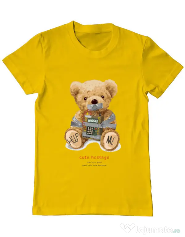Tricou personalizat barbat Cute hostage Galben