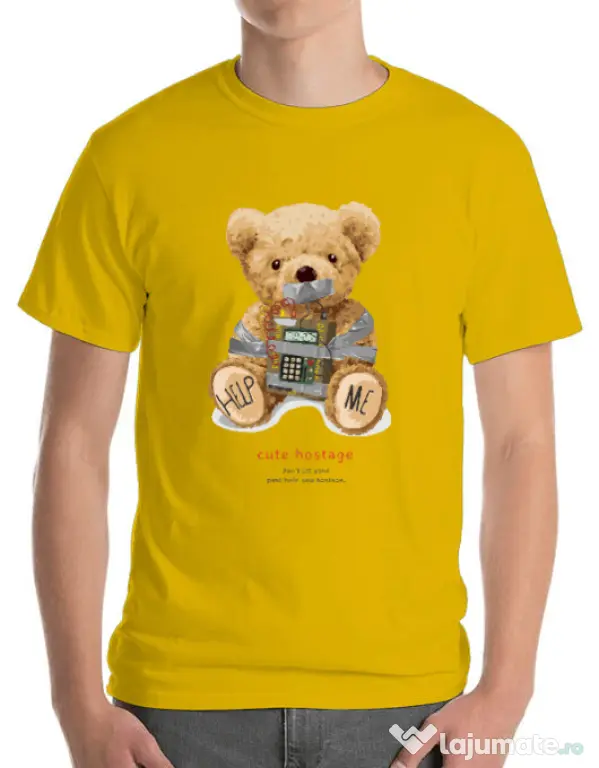 Tricou personalizat barbat Cute hostage Galben