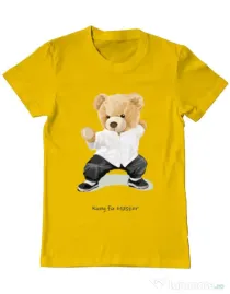 Tricou personalizat barbat Bear kung fu Galben